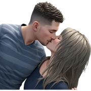 intimate kiss under the sky sticker