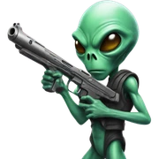 Alien with gun  sticker