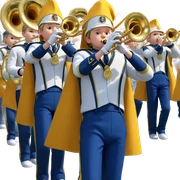 boys in uniforms playing trumpet sticker