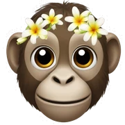 Monkey with flower sticker