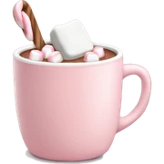 Light Pink mug of hot chocolate with marshmallows  sticker