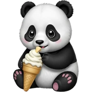 Panda eating ice cream sticker