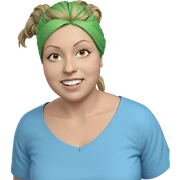 smiling girl in blue shirt sticker