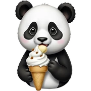 Panda eating ice cream sticker
