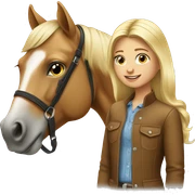 blond girl with horse sticker