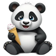 Panda eating ice crear sticker
