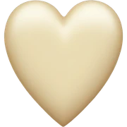 Cream coloured emoji heart without face sticker