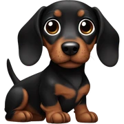 Black and brown dachshund pup sticker