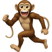 Monkey running  sticker