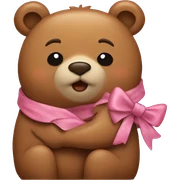 Bears with bows hugging  sticker