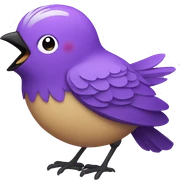 Purple bird is singing  sticker