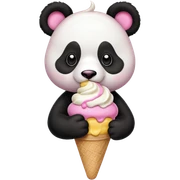 Panda eating ice cream sticker