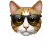 Cat with sunglasses sticker