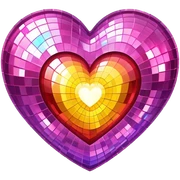 Disco heart  sticker