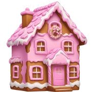 pink gingerbread house sticker