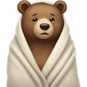 bear cozy in blanket sticker