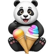 Panda eating ice cream sticker