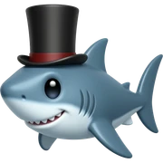 Shark with a top hat sticker