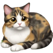 Tortie munchkin cat sitting sticker