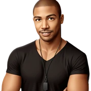 smiling man in black shirt sticker