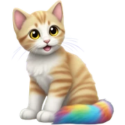 Rainbow and kitty  sticker
