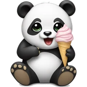 Panda eating ice cream sticker