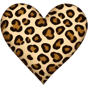 Leopard print heart sticker
