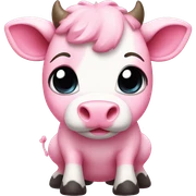 pink cute cow chibi  sticker