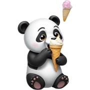 Panda eating ice cream sticker
