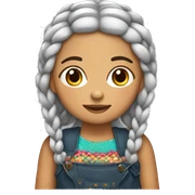 Niña gordita con trenzas  sticker