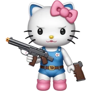 Hello kitty whit a gun  sticker