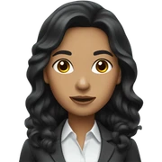 business woman long wavy black hair sticker