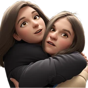 girls sharing a warm hug sticker