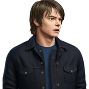 denim jacket against brick wall sticker
