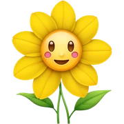 flower with yellow emoji face sticker