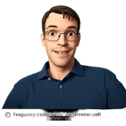 happy boy with glasses indoors sticker