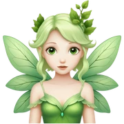 A light green fairy with leaves sticker