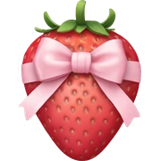 strawberry wrapped in pale pink bow sticker