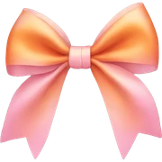 Pastel pink and orange bow   sticker