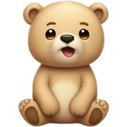 Cute beige bear sticker