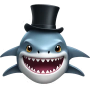Shark with a top hat sticker