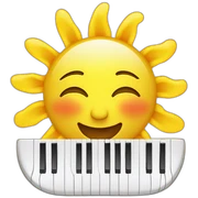 sunshine with face and a keyboard sticker