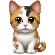 Calico munchkin cat standing  sticker