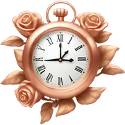 Rose gold new year clock  sticker