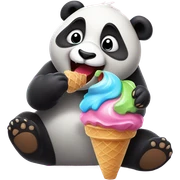 Panda eating ice cream sticker