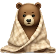 bear cozy in blanket sticker