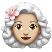 Design a Chanel-inspired emoji with a soft pink and white color palette. sticker