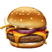 burger on fire sticker
