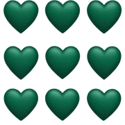 dark green heart sticker