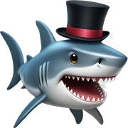 Shark with a top hat sticker